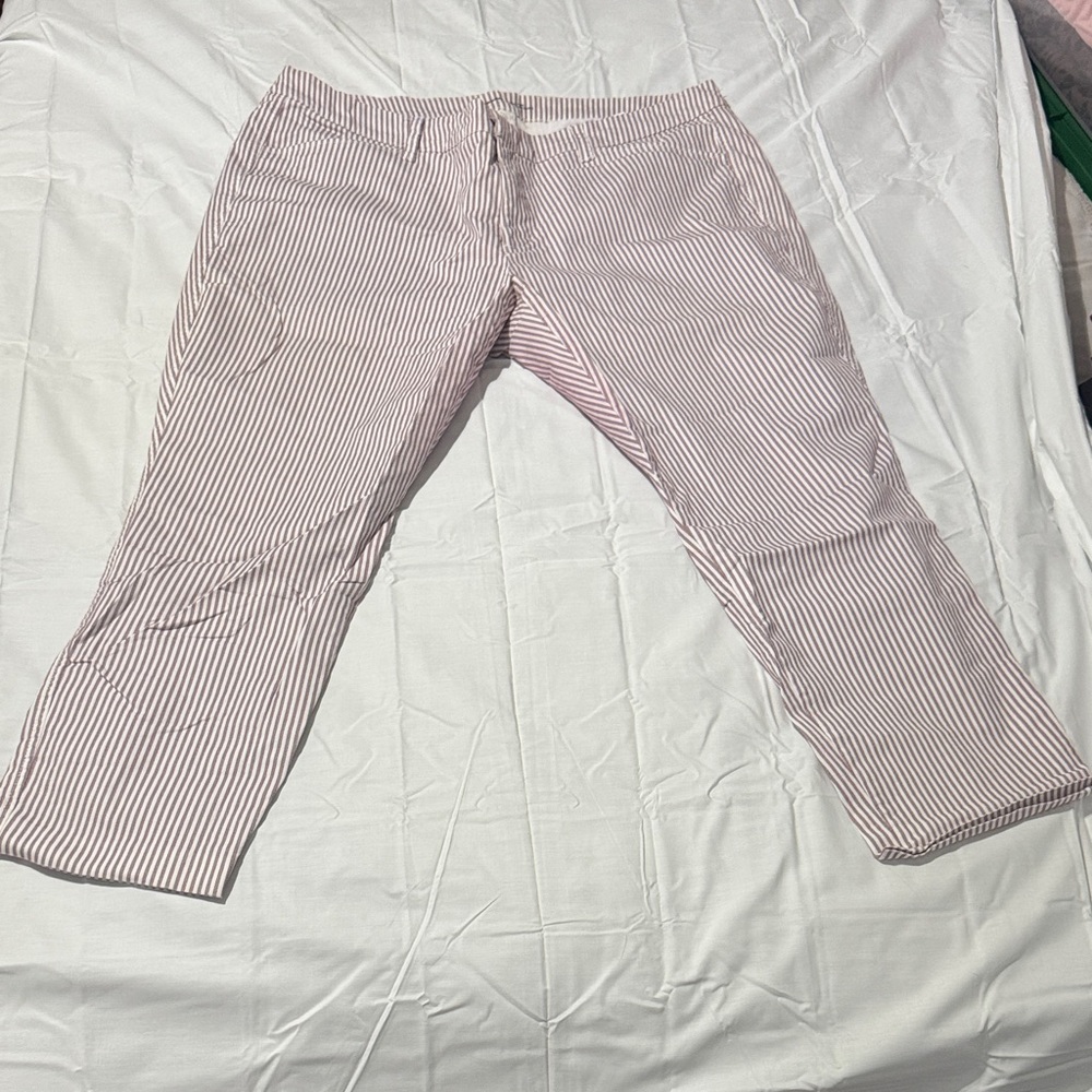 Old Navy Red Striped Pixie Ankle Pants